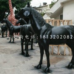 黑馬雕塑，玻璃鋼噴漆雕塑