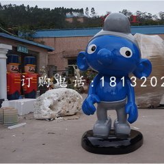 卡通人物雕塑，玻璃鋼藍(lán)精靈
