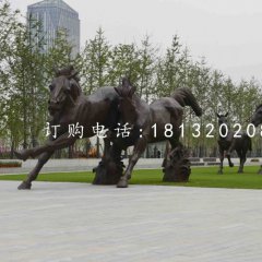 奔馬銅雕，廣場動(dòng)物雕塑