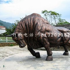銅雕開荒牛，動物銅雕