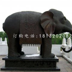 銅雕大象，寺廟銅大象雕塑