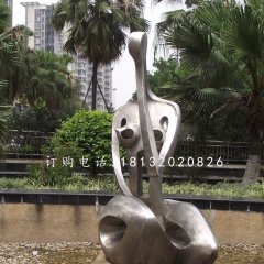 抽象女人雕塑，不銹鋼抽象人物