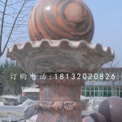 晚霞紅風水球石雕，景觀石雕