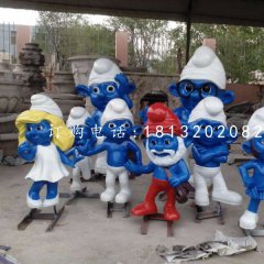 玻璃鋼藍(lán)精靈，卡通擺件
