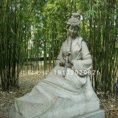 玉女吹簫石雕，公園古代人物石雕