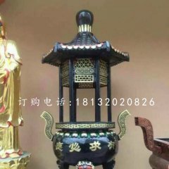 有求必應(yīng)香爐雕塑，寺廟銅香爐