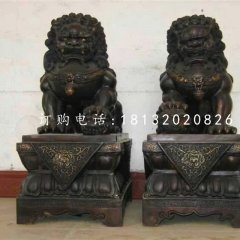 小型銅獅子，北京獅銅雕