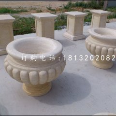 花缽石雕，小型石花盆