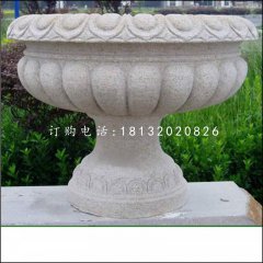 花缽石雕，公園石花盆