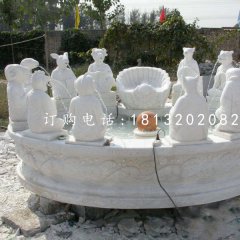 十二生肖噴泉石雕，漢白玉景觀石雕