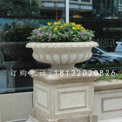 花缽石雕，景觀石雕