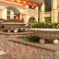 小區(qū)石花盆，景觀石雕