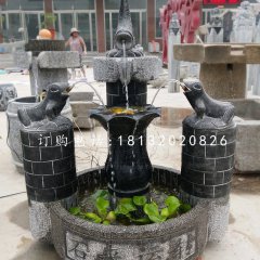 石來遠(yuǎn)轉(zhuǎn)石雕，青石流水?dāng)[件