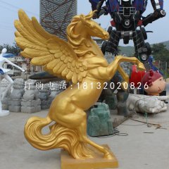 玻璃鋼仿銅飛馬，玻璃鋼動物雕塑