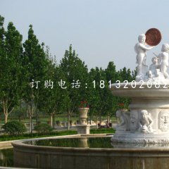 漢白玉噴泉，西方人物石噴泉
