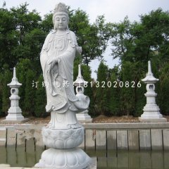 漢白玉觀音菩薩，石雕佛像