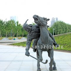 馬球銅雕廣場古代體育運(yùn)動雕塑