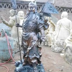 關公持刀雕塑，武圣人銅雕