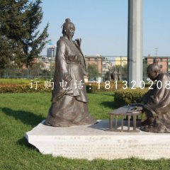 孔子學(xué)琴銅雕，校園景觀(guān)銅雕