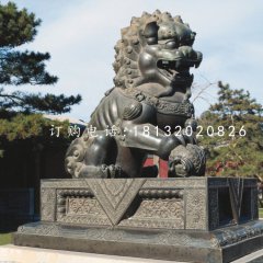 獅子戲球銅雕，北京獅銅雕