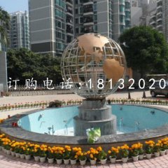 不銹鋼地球儀雕塑，廣場不銹鋼雕塑