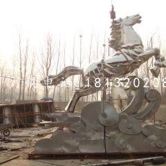 馬踏祥云雕塑，不銹鋼動(dòng)物雕塑