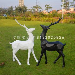玻璃鋼抽象幾何鹿，公園抽象動(dòng)物雕塑