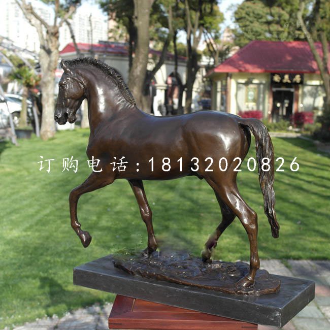走路的馬銅雕，公園動(dòng)物銅雕 (2)