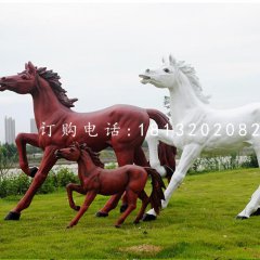 玻璃鋼奔馬，公園仿真動(dòng)物雕塑