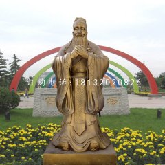 先師孔子雕塑，校園銅雕人物