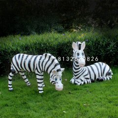 卡通斑馬，玻璃鋼卡通動物，公園景觀雕塑