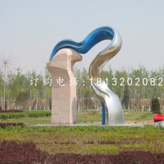 不銹鋼抽象彩帶雕塑，公園不銹鋼雕塑