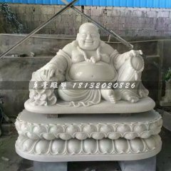 漢白玉彌勒佛，笑面佛雕塑