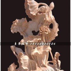荷花景觀石雕，晚霞紅石雕
