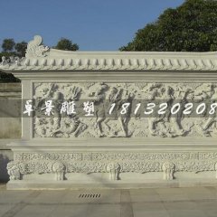 石雕影壁，麒麟石浮雕