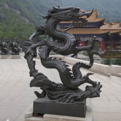銅龍雕塑，青龍銅雕