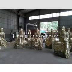 玻璃鋼十八羅漢雕塑，仿銅玻璃鋼雕塑