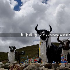 不銹鋼牦牛雕塑，不銹鋼草原雕塑