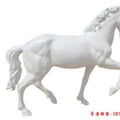 玻璃鋼白馬雕塑，玻璃鋼動(dòng)物雕塑