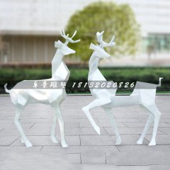 抽象動物雕塑，玻璃鋼小鹿擺件